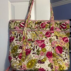 Vera Bradley Pink and Green Floral Tote